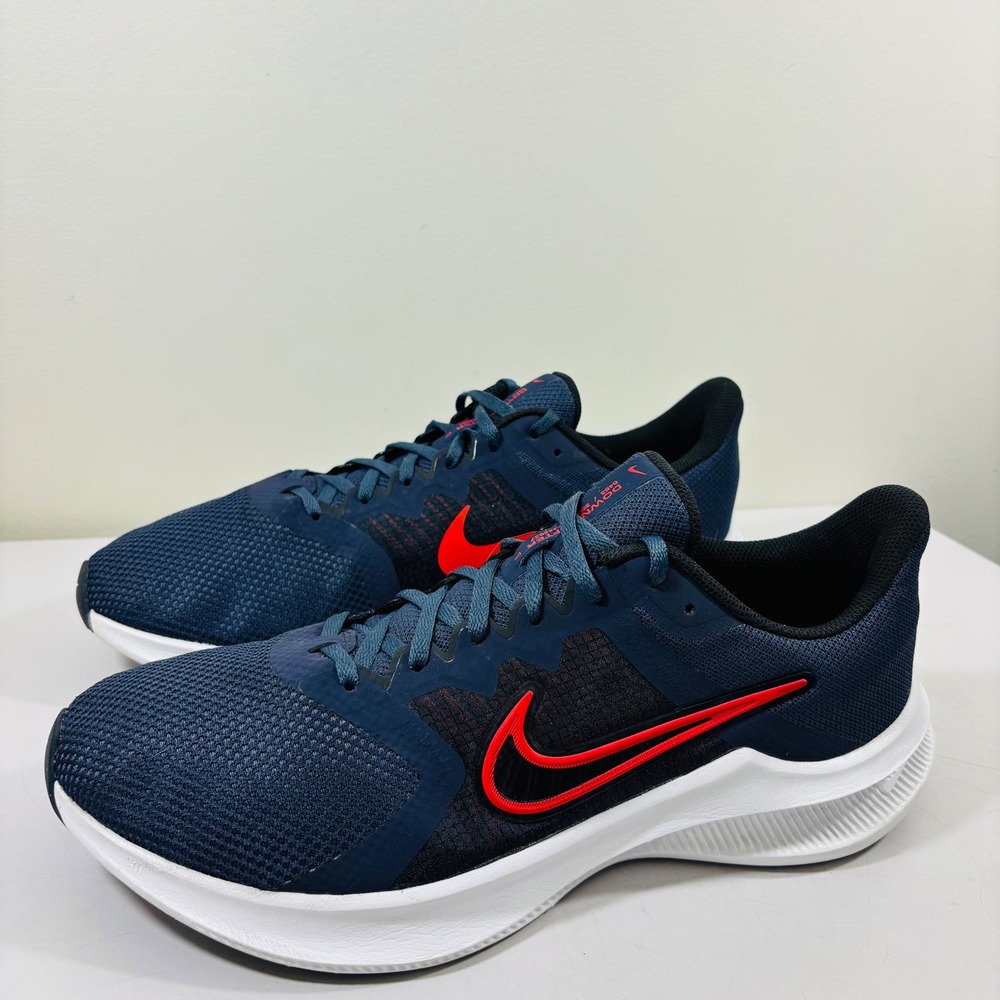 Nike Downshifter 11 Running Shoes Men Size 11.5 Blue Chile Red DD3576-400